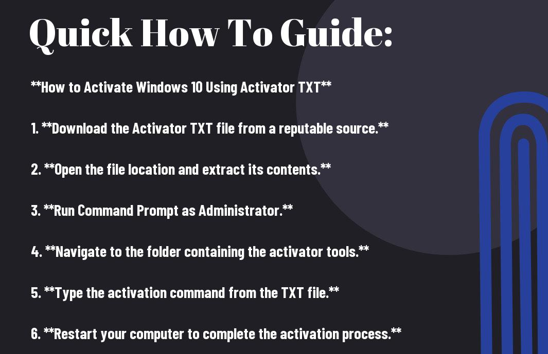 How to Activate Windows 10 activator txt